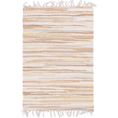 Tapis contemporain Gwin de couleur crème
