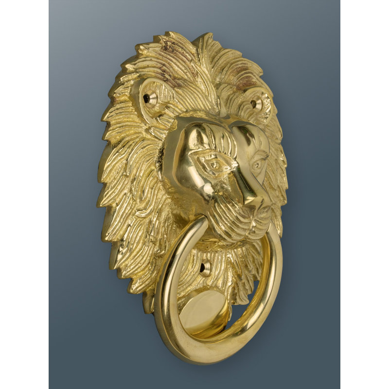 Brass Lion Door Knocker, Brass