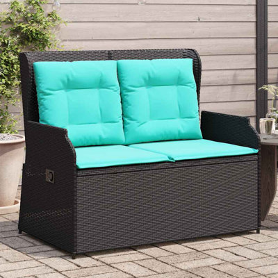 Garden Bench With Cushion Poly Rattan