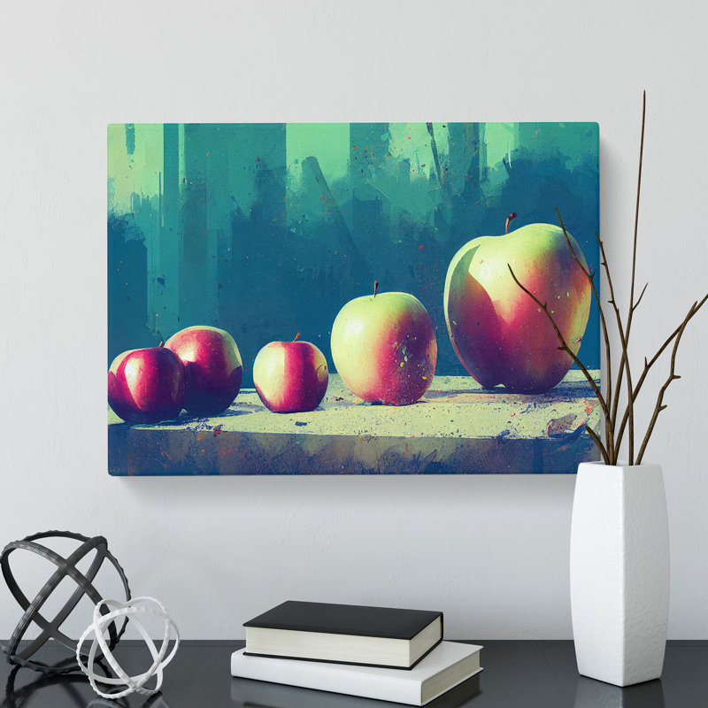 Line Of Apples Fruit - Wrapped Canvas, 40cm H x 60cm W x 3cm D