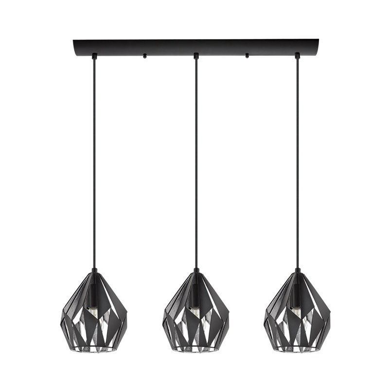 Luminaire suspendu linéaire à 3 lumières pour îlot de cuisine Birchard, Argent