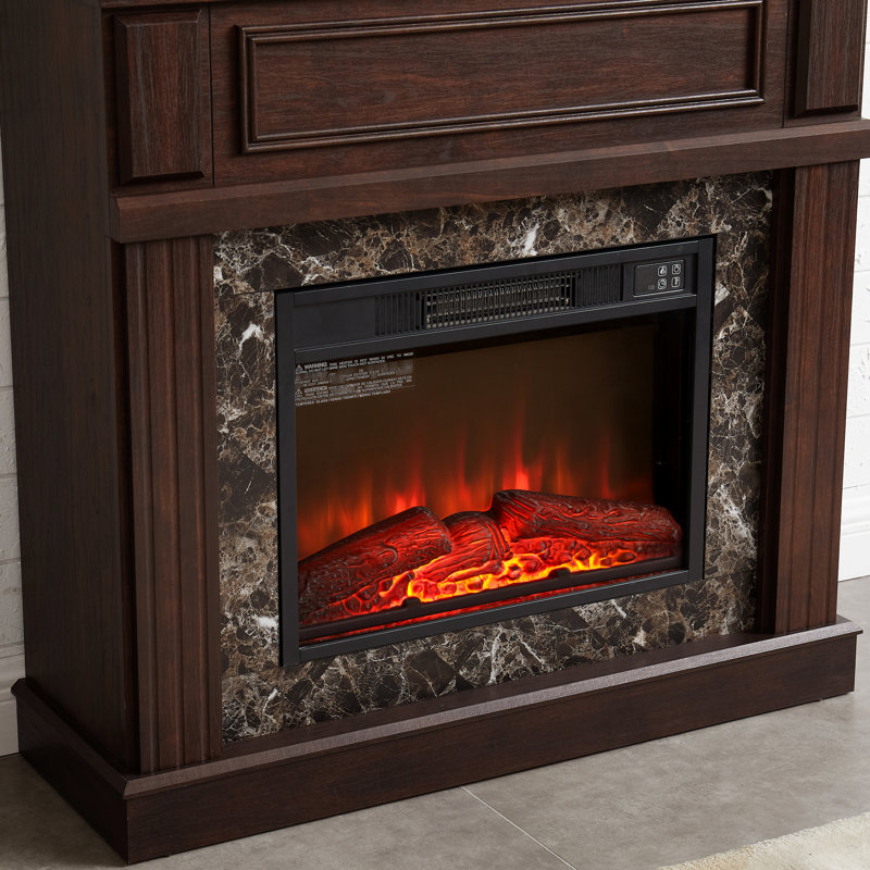 Foyer électrique télécommandé avec insert de 23 po, flamme réglable, cerisier, l 41,34 po x P 14 po x H 40 po, 1400 W / 4777, 62 62 température, minuterie de 6 minutes et 6 heures, luminosité de 3 flammes, surface lisse
