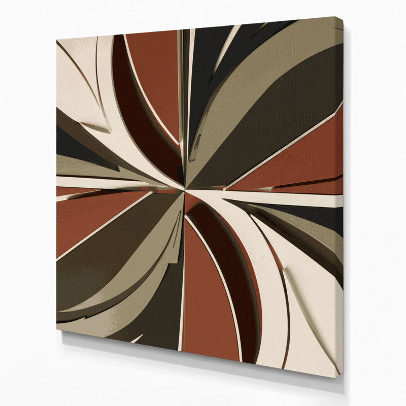 «Geometric Abstraction 87», art mural sur toile brune, H 32 po x l 32 po