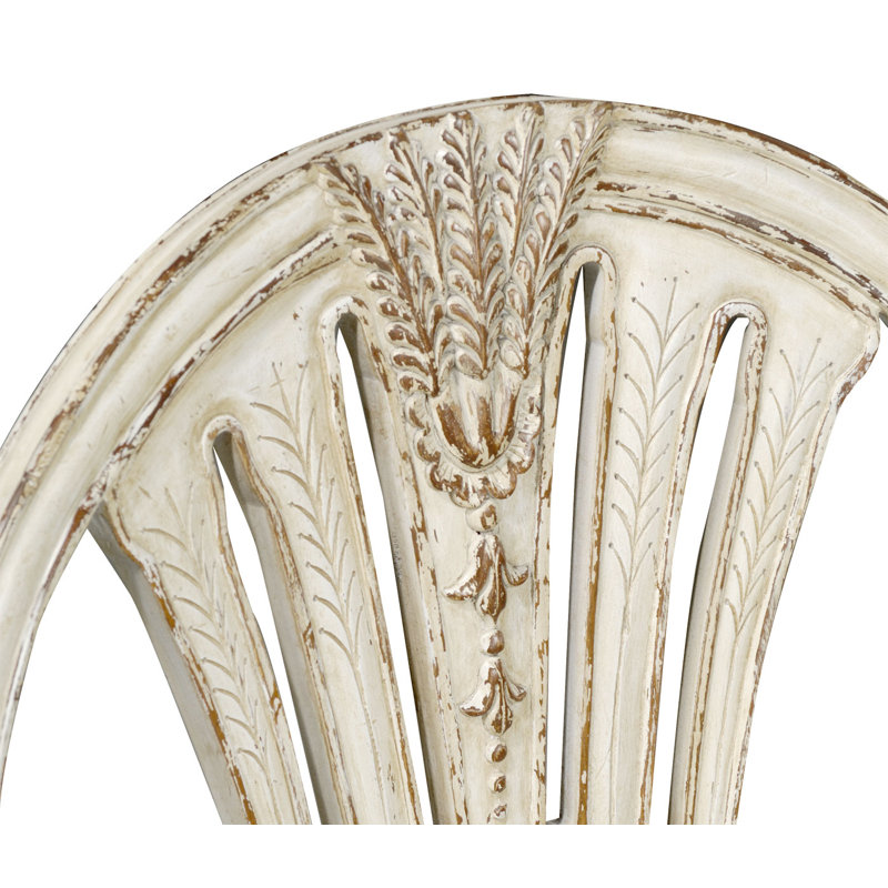 Country Farmhouse Upholstered Arm Chair, Painted Off-White
