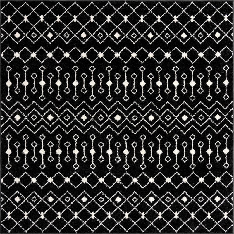 Geometric Indoor Rug, Square 7'10"
