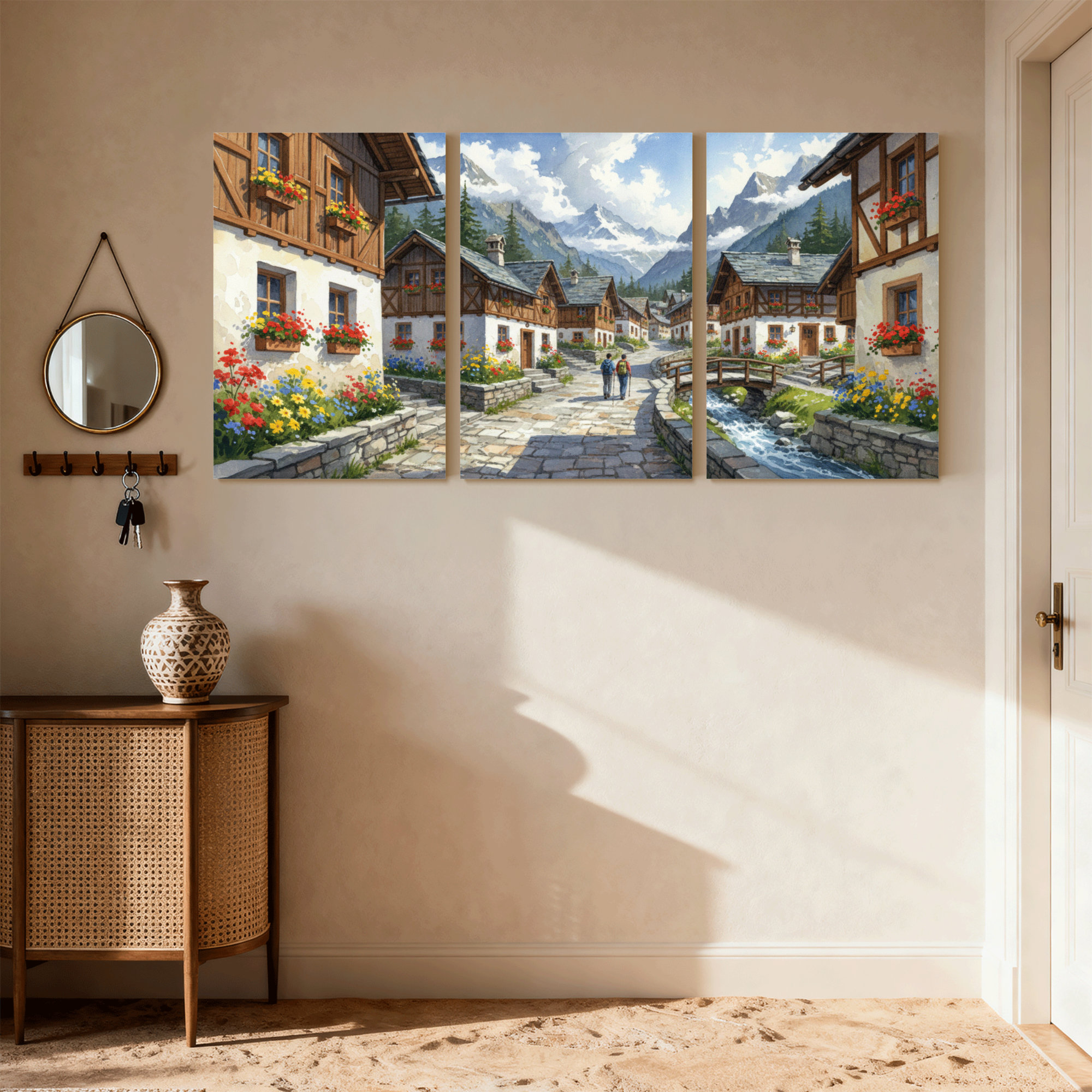 Winston Porter Scenic &Cityscapes Alpine Village With Flowering Houses ...