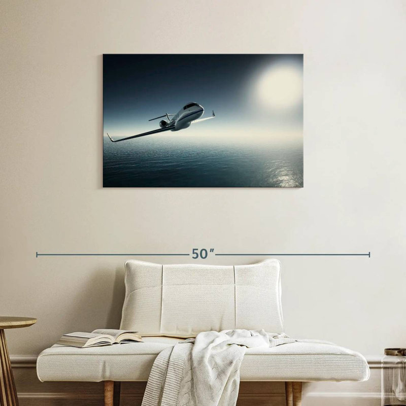 Jet privé sur toile, H 24 po x l 36 po x P 1,25 po