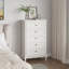 Commode 5 tiroirs pour chambre à coucher, armoire de rangement moderne avec pieds en bois massif et peint