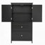 Armoire de rangement pour salle de bain avec deux portes et tiroirs, tablette réglable-662738209