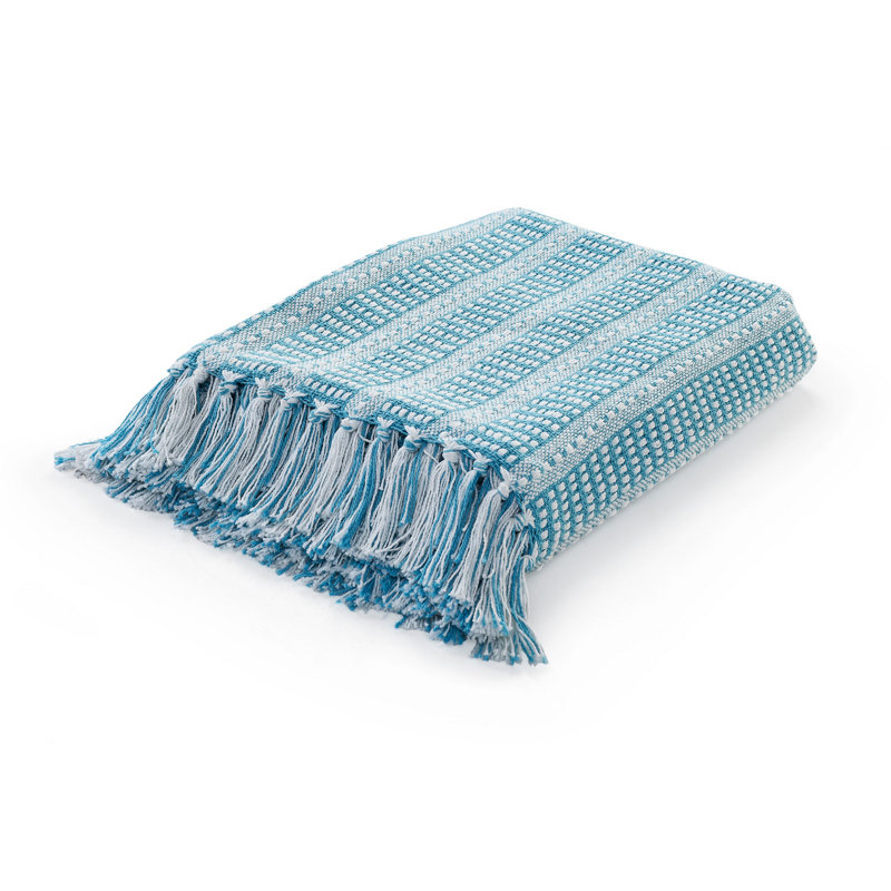 Jeté en coton Fylnn, Bleu