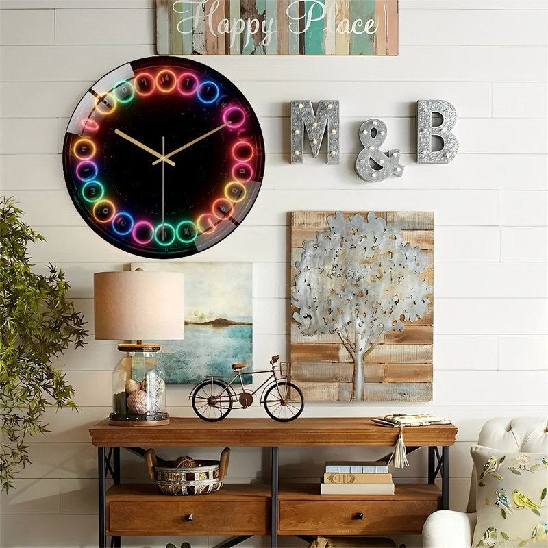 Horloge murale en verre Illuminated