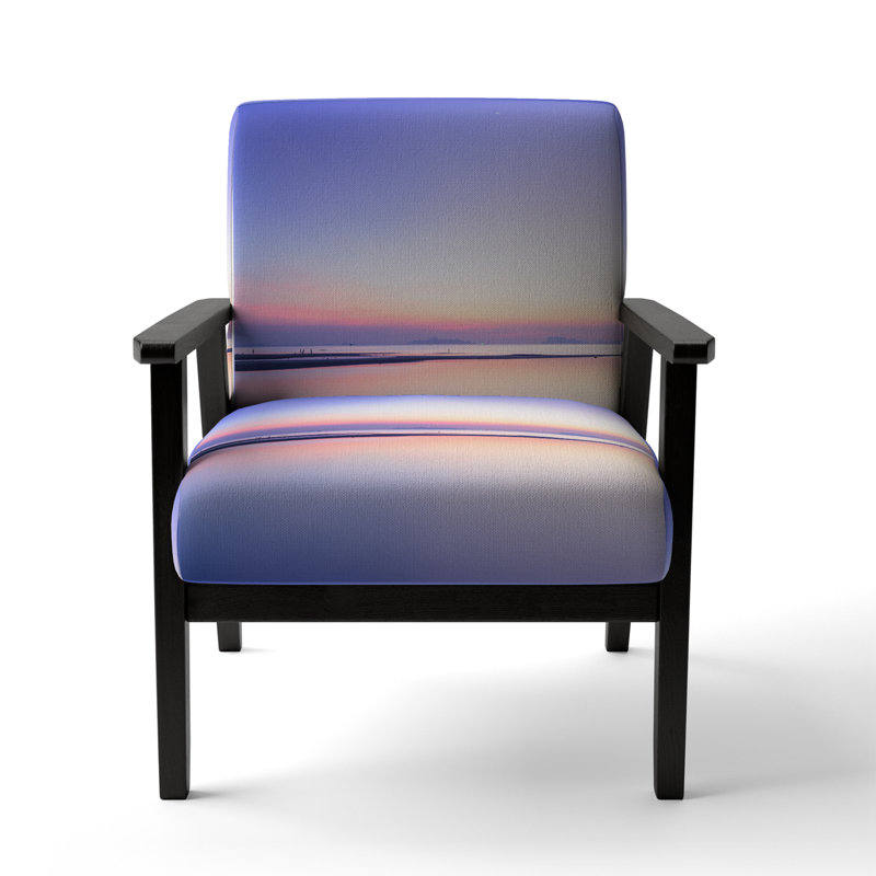 Vibrant panoramique paysage marin tropical Sunset III - Chaise rembourrée nautique et côtière d'appoint et fauteuil