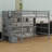 Loft Bed With Desk, Storage Shelves And Staircase-213402485