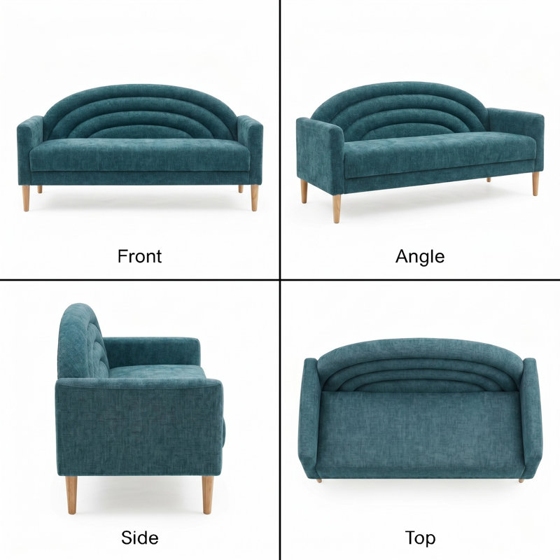 Michala Upholstered Loveseat, 31.5" H x 64.17" W x 30.7" D, Turquoise Polyester