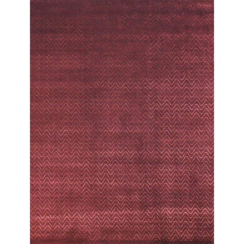 Hand Knotted Area Rug in Purple, Rectangle 6' x 9'