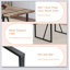 Une table de salle à manger rectangulaire rétro minimaliste avec un dessus spécialement texturé et des pieds en métal noir-339265499-339265501