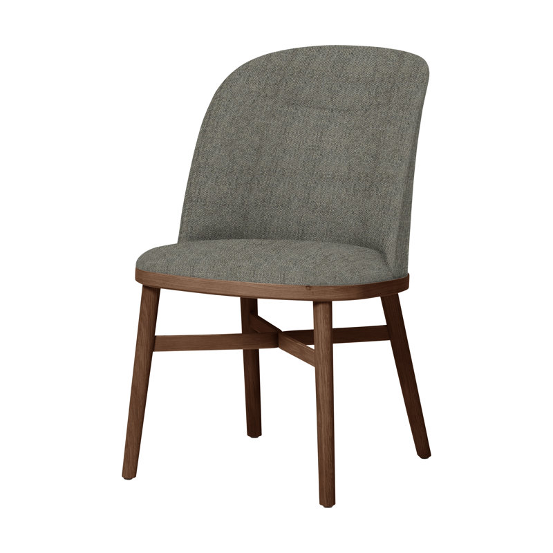 Bund 18'' H Upholstered Dining Chair, Natural Walnut, Remix 133