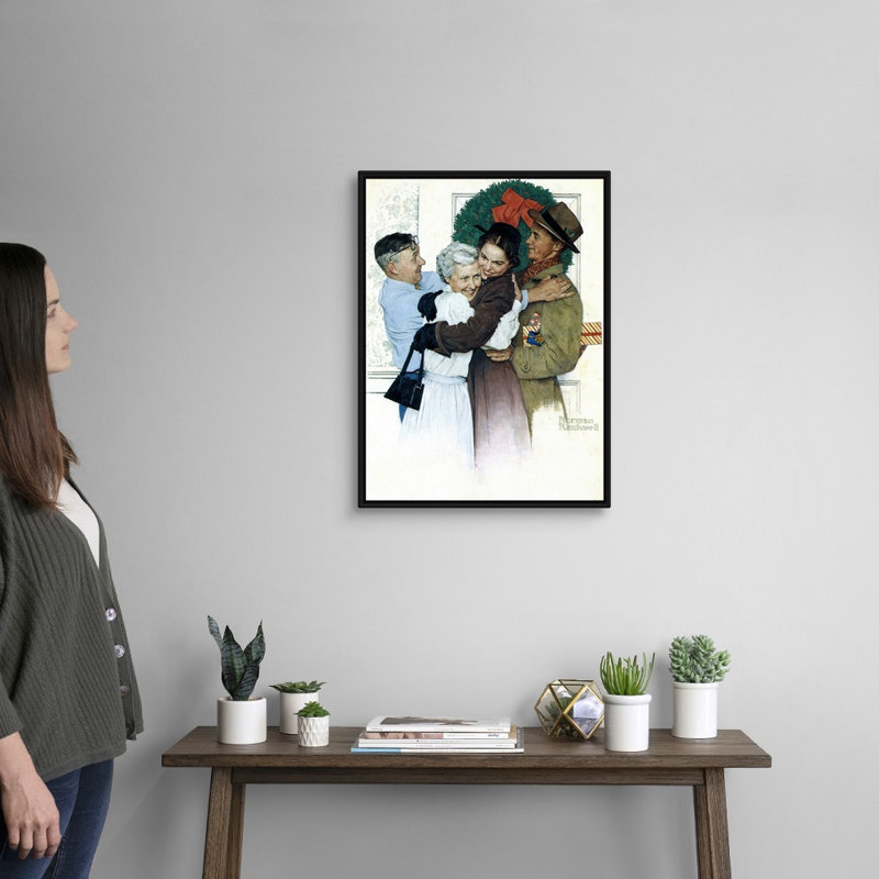 Art mural sur toile Norman Rockwell, H 26 po x l 20 po x P 1,75 po, Cadre flottant noir