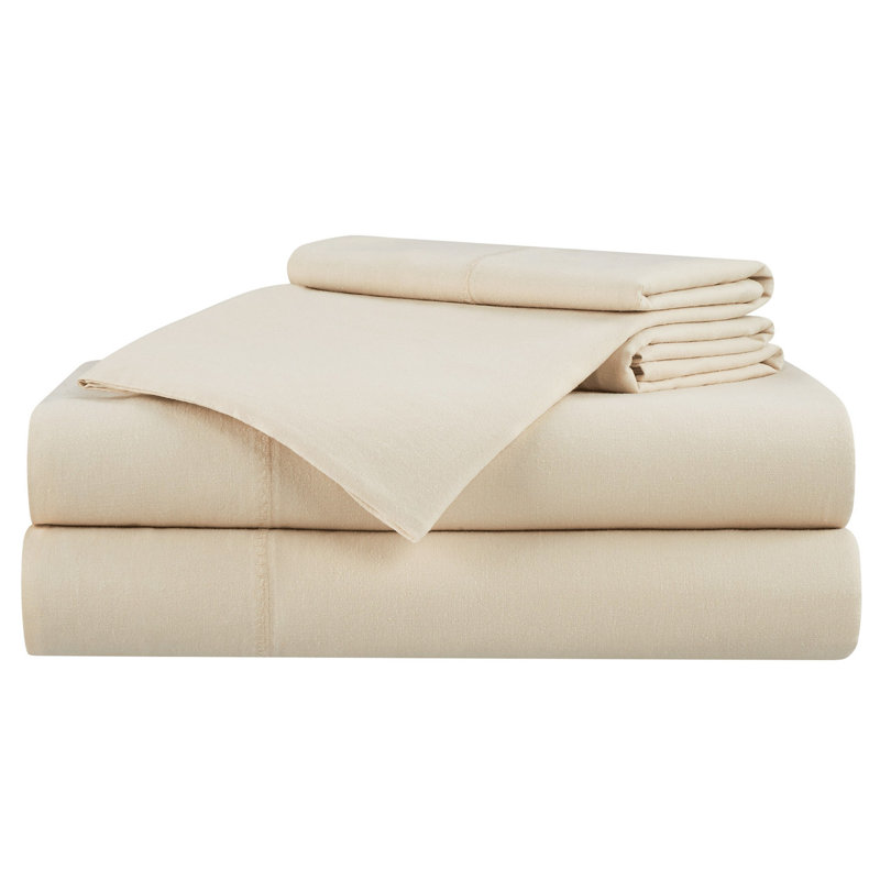Aston & Arden Linacel And Lyocell Sheet Set TENCEL Solid Colour Sheet Set, Queen, Beige