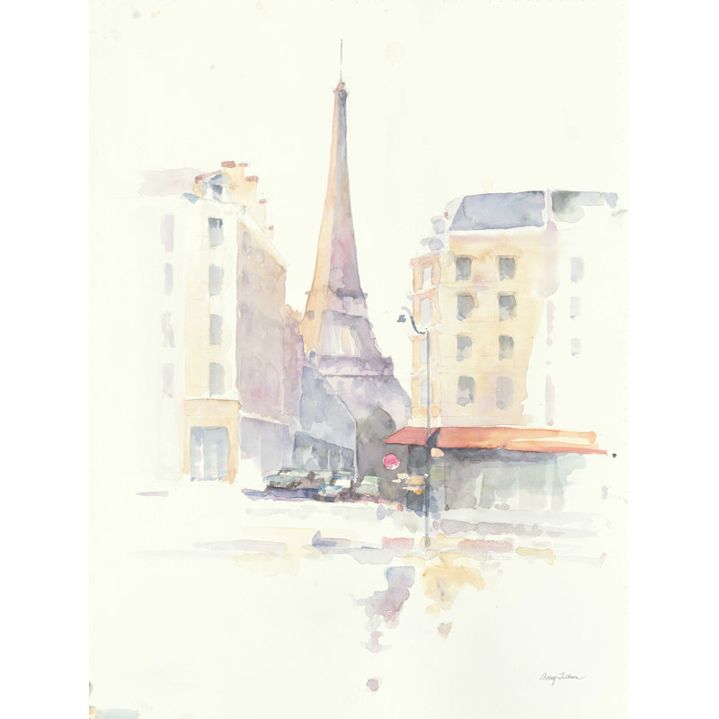 Paris Morning Square - reproduction sur toile tendue, H 48 po x l 36 po
