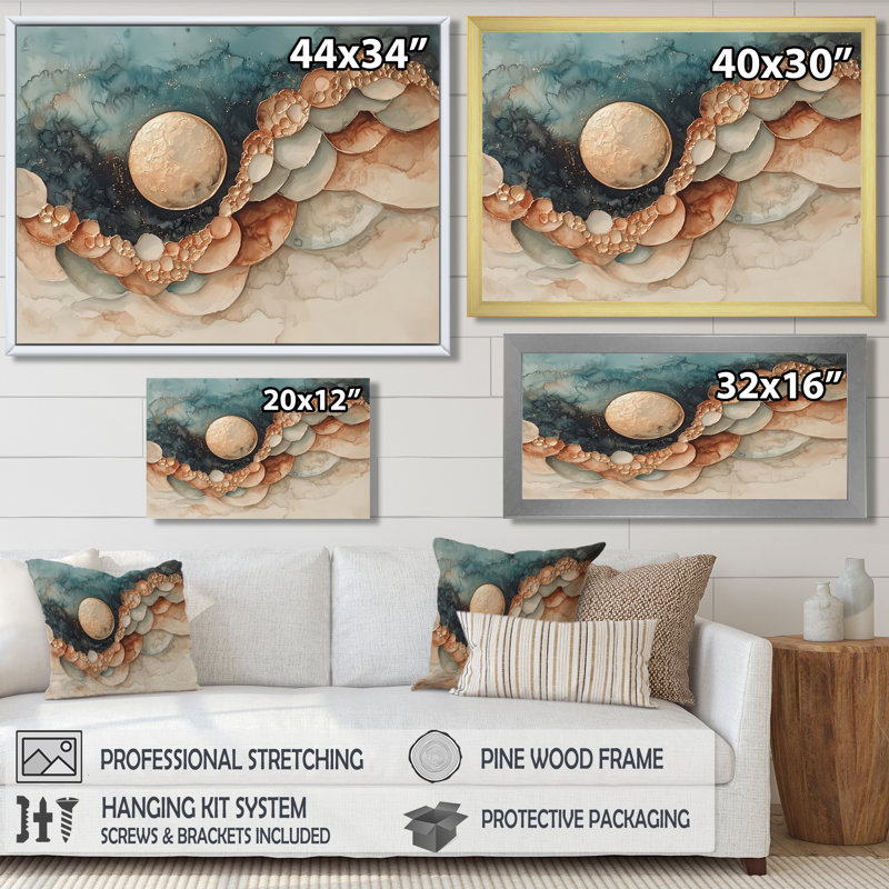 Maday - Fantasy Wall Art, H 28 po x l 60 po, Cadre flottant, Crème, crème