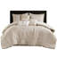 Édredon grand de luxe beige 7 pièces avec motif diagonal, rembourrage toutes saisons, jupe de lit et coussins décoratifs beige, motif, gouttes de 15 pouces, taies décoratives assorties-125564346