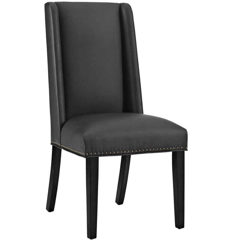 Modway Baron Vinyl Dining Chair, Black