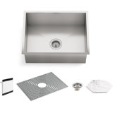 Ludington 24 in. L Stainless Steel Undermount Single Basin Kitchen Sink