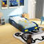 Lit plateforme en bois en forme de voiture avec roues pour adolescents