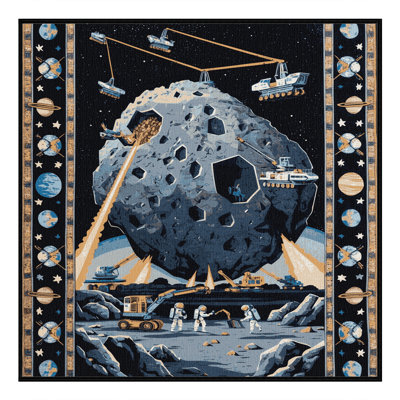 Machine Washable Space Gray Area Rug