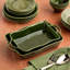 Grand boulanger rectangulaire en grès Verde - plat profond de 150 oz pour les casseroles, les lasagnes et le rôtissage - Va au four, au micro-ondes et au lave-vaisselle - Élégant plat de cuisson four à table