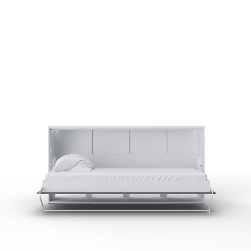 Aubri Murphy Bed, Single, White/Light Grey