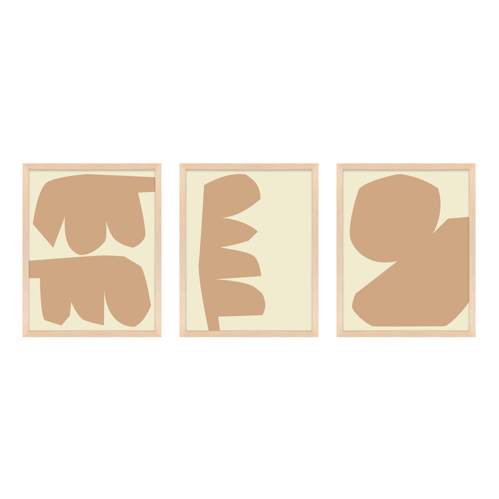 Oline "Component" 3-Piece Print Set, 16" W x 20" H, Yellow Framed