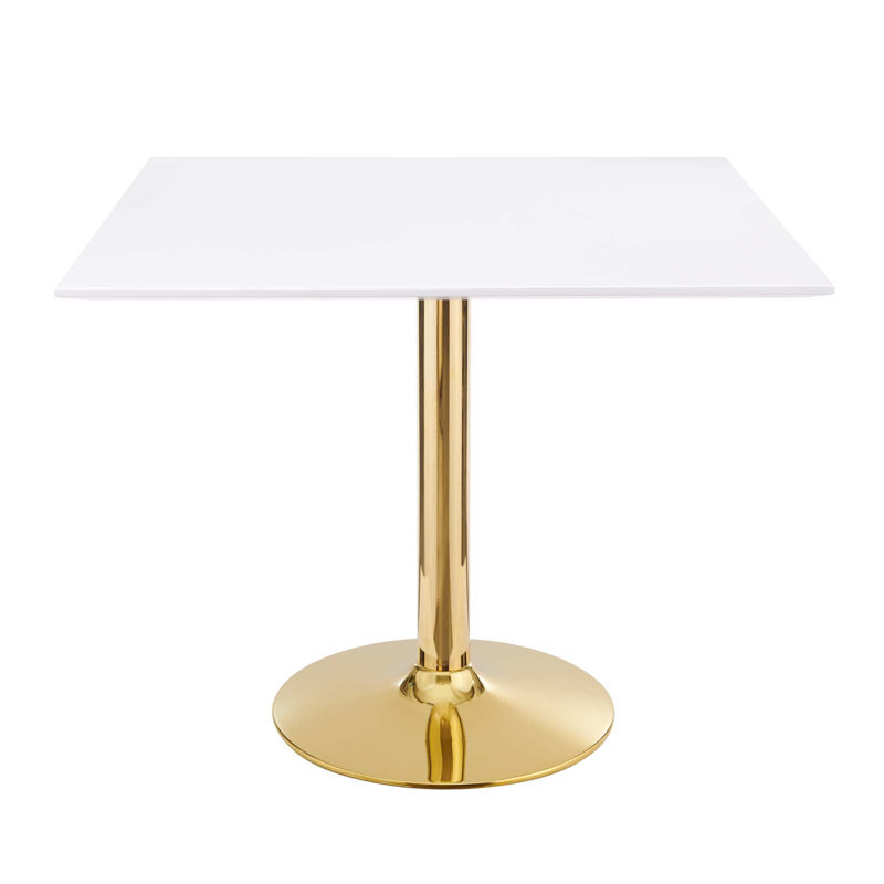 Modway Verne Square Dining Table, White, 35" W x 35" L