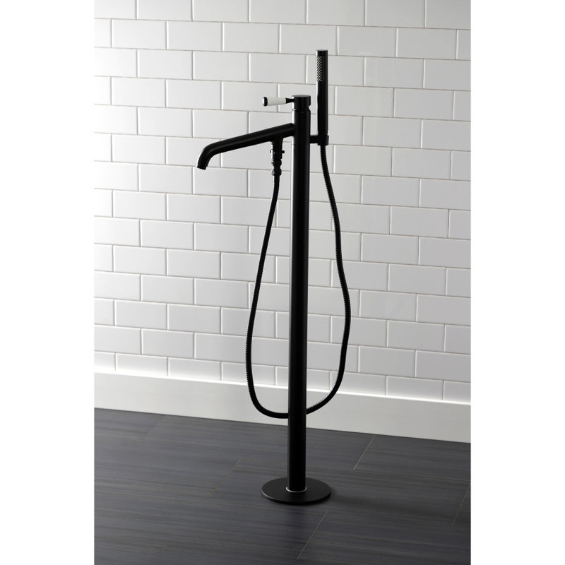 Kingston Brass Paris Single-Handle 1-Hole Freestanding Tub Faucet, Matte Black