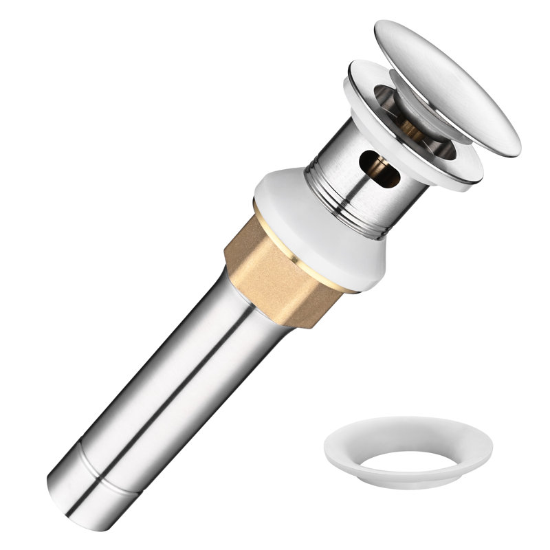 Drain escamotable pour salle de bain avec trop-plein Lavabo vasque en nickel, Nickel