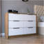 Commode 4 tiroirs Kaia, plateau supérieur - pin / blanc-79048337