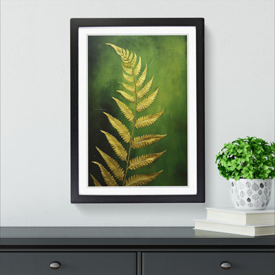 Fern Leaf Contemporary No.3 - Single Picture Frame Print on Wood