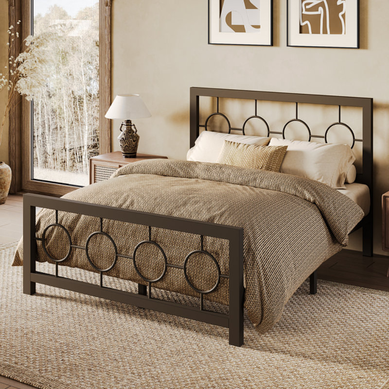 Mauppin Metal Slat Bed, Full, Brown