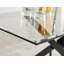Lenworth Black Metal and Glass Rectangular Dining Table Set with 6 Upholstered Faux Leather Chairs-70392815