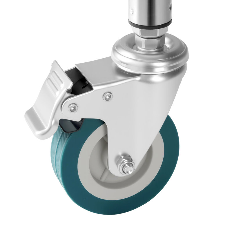 Chariot robuste en acier inoxydable 3 avec joints renforcés et silencieux, pour le restaurant de salon - argent, plateau de travail pivotant à 360 degrés réglable, idéal pour divers espaces de travail