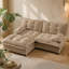 Canapé modulaire moderne en L de 77 pouces avec repose-pieds et coussins en chenille pour un confort et un style ultimes