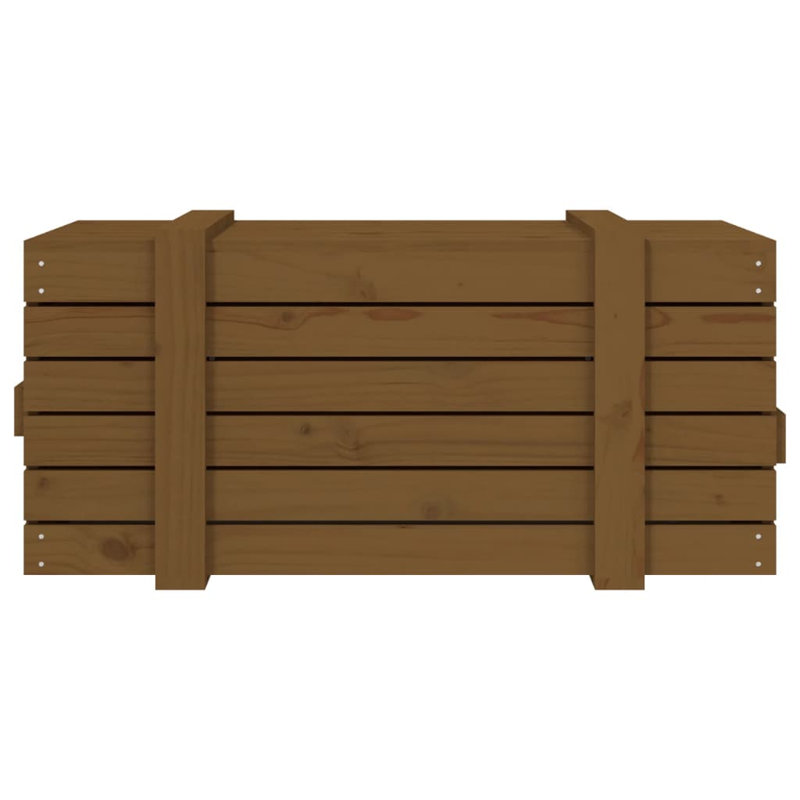 Marlow Home Co. Storage Box White 91X40.5X42 Cm Solid Wood Pine, Brown