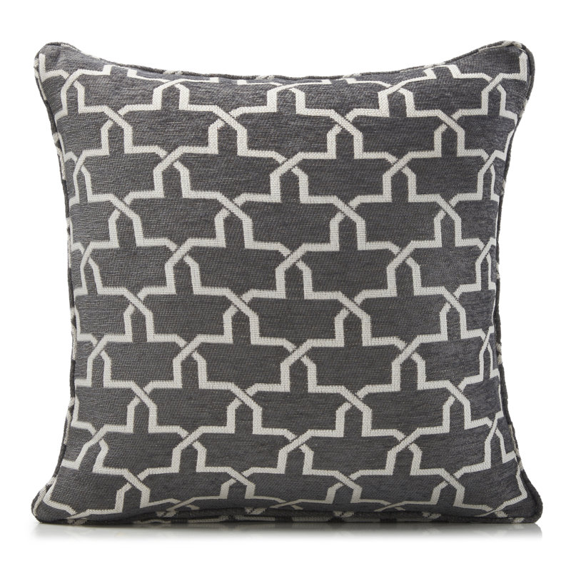Nida Abstract Square Euro Pillow Cover, Grey, 45cm H x 45cm W x 1cm D