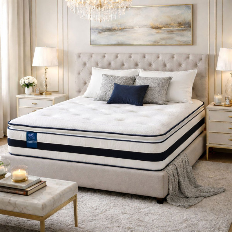 Sareer Furniture Pillow Top Open Coil Mattress, Double (4'6)