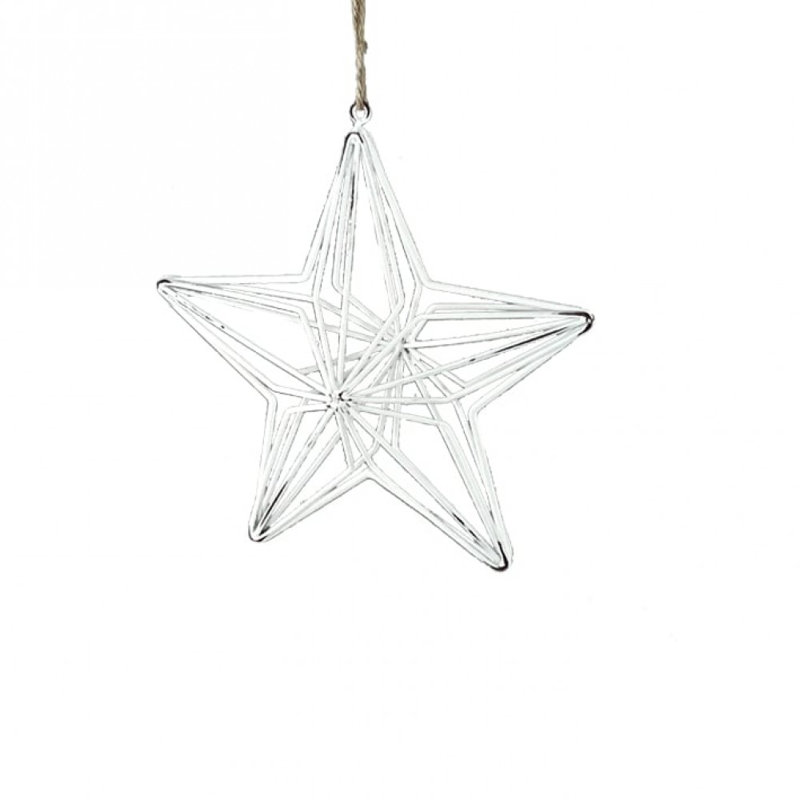 White Metal Star Ornament, White