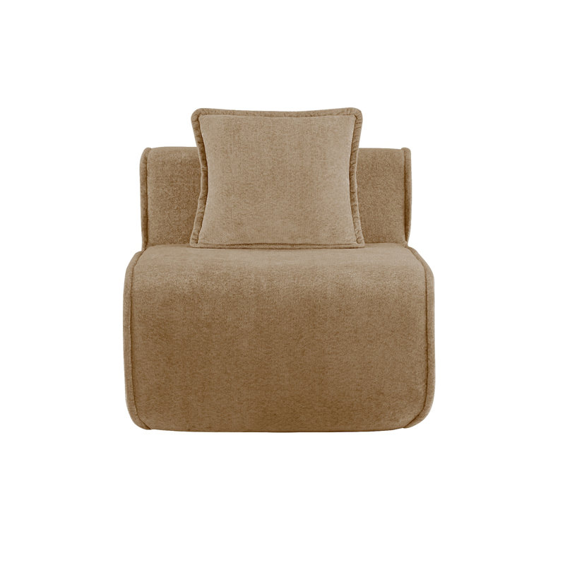 Harrison Armless Sofa Velvet- Brown, Brown