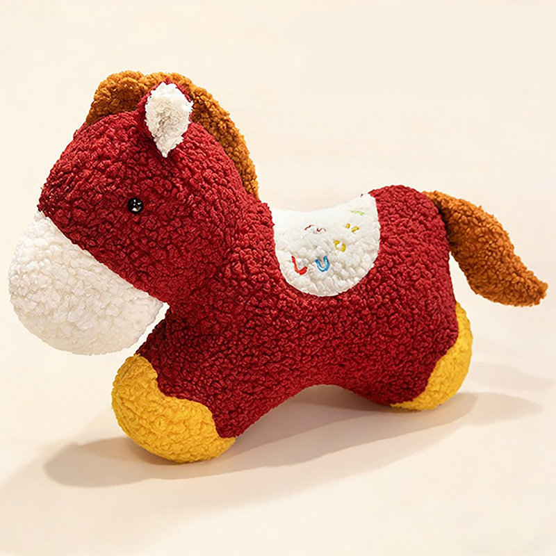 Coussin souple rouge pour oreiller de cheval de forme irrégulière pour salon de voiture, cadeau décoratif, 2026, année du cheval
