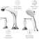 Rhen Double Handle Deck Mounted Roman Tub Faucet Trim with Diverter and Handshower