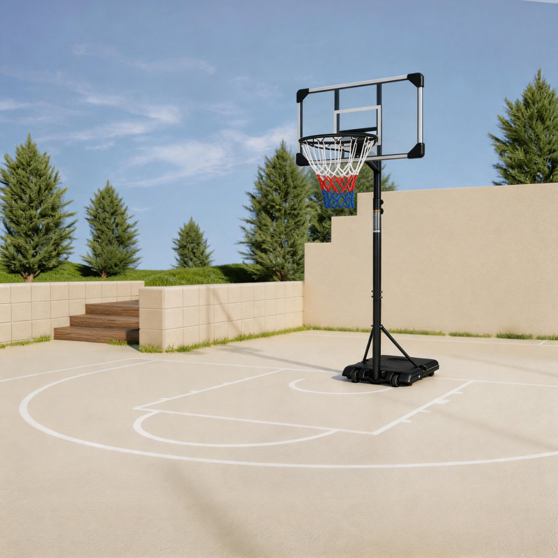 Hauteur réglable de 5,6 à 7 pi, panier de basketball portatif, support extérieur avec roues pour la cour arrière